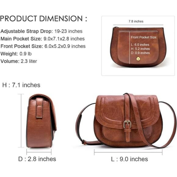 Crossbody Bags for Women,Small Saddle Purse and Boho Cross Body - Picture 6 of 16